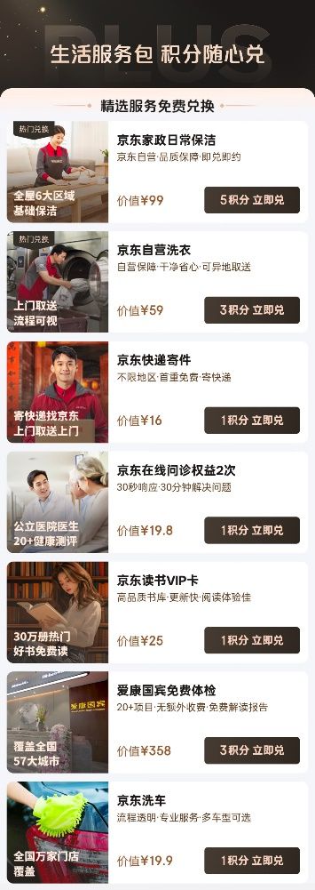 分可免费兑换家政、洗衣洗鞋等生活服务AG真人京东PLUS会员全面升级 积(图2)